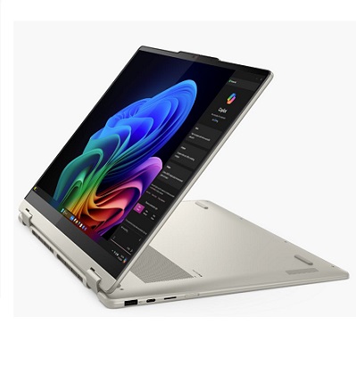 מחשב נייד 2 ב- 1 16 אינץ' מגע כולל עט לנובו Lenovo 83JU000TIV Yoga 7 2-in-1 16AKP10 16 Inch 2880x1800 OLED Touch AMD Ryzen AI 350 8 Cores 16MB Cache 5.0GHz 16GB RAM 512GB NVMe Includes a Pen Windows 11 Home